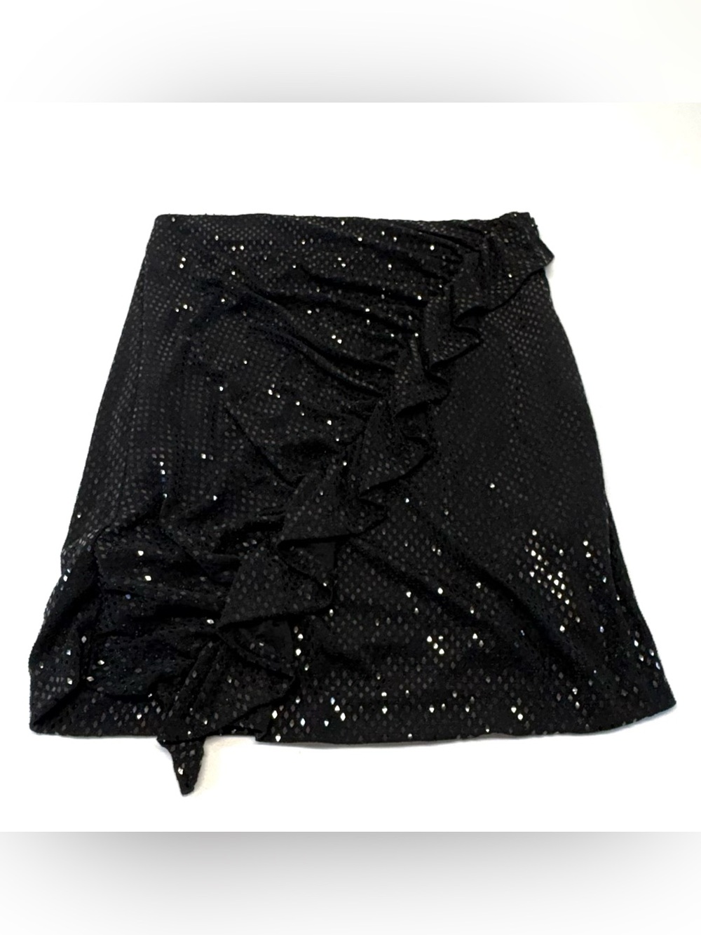 MICHAEL Michael Kors Sequin Ruffle Mini Skirt Size 12 14 Large